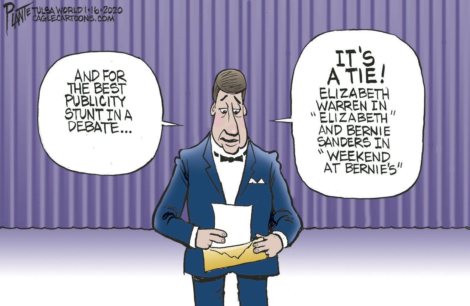 Bruce Plante Cartoon: Bernie Sanders vs. Elizabeth Warren